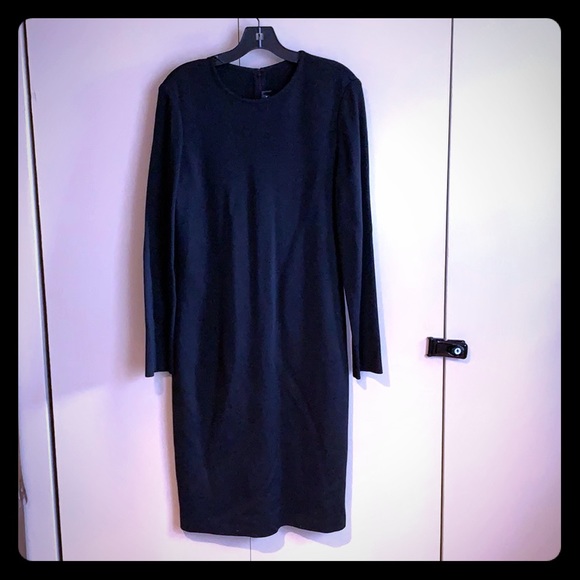 Authentic St. John black jersey knit dress - Picture 1 of 7